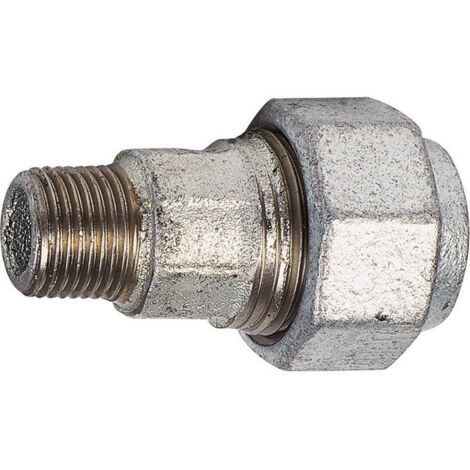 Raccord fonte galva droit à serrage mâle/femelle - Ø 3/4"
