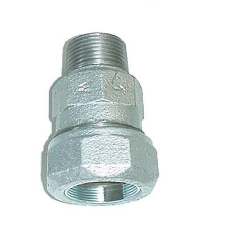 Raccord fonte galva droit à serrage mâle/femelle - Ø 3/8"