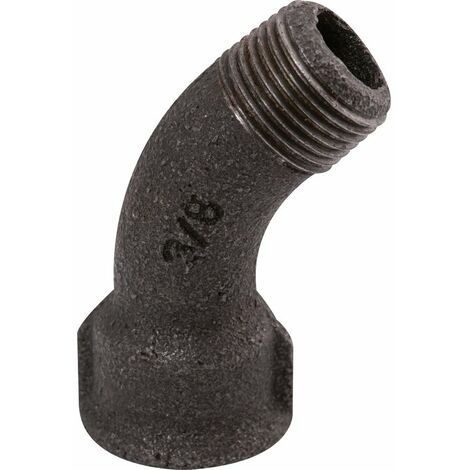 Raccord fonte noire coudé 45° à visser - MF 1'1/2 - Grand rayon - N° 40