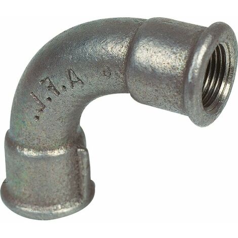 Raccord fonte noire coudé 90° à visser - FF 3/8' - Grand rayon - N° 2