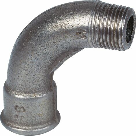 Raccord fonte noire coudé 90° à visser - MF 1/2' - Grand rayon - N° 1