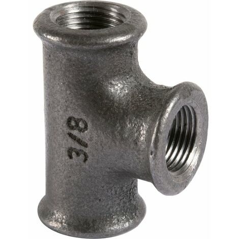 Raccord fonte noire en T à visser - F 1/2' - N° 130