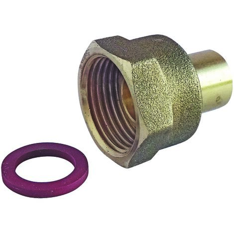 Raccord Gaz 2 pièces à souder pour BUTANE/PROPANE - Cuivre Ø10 - écrou F20/150