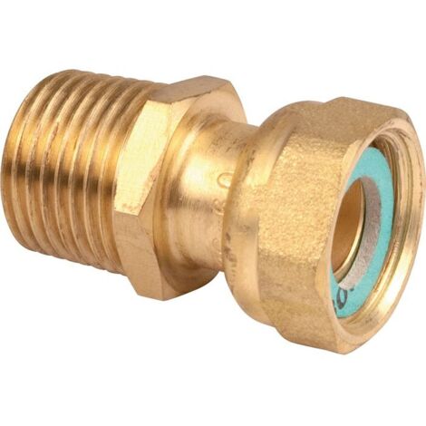 Raccord gaz conique mâle-femelle 1/2" – Filetage 15x21 – Système de raccordement fileté – Joint plat inclus – Besoin D'Habitat