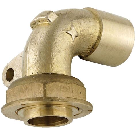 Raccord gaz coudé 90° avec patte fixation à joint plat à braser cuivre 6/20-CU 22