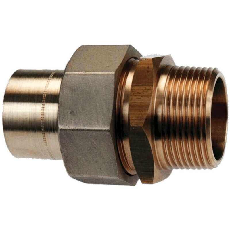 Gurtner - Raccord gaz droit 3 pièces à visser Male - à souder cuivre 22 - 20x27