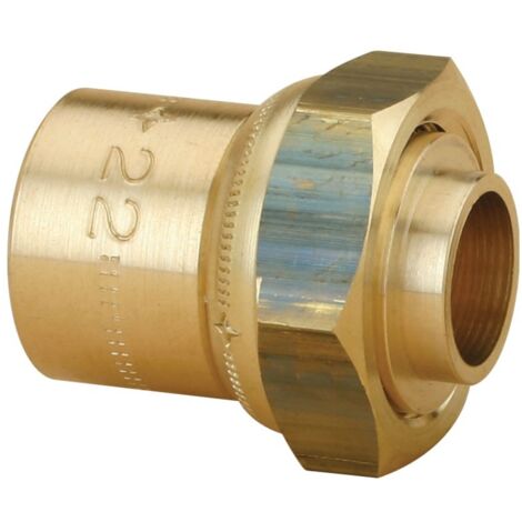 Raccord gaz naturel Fer/Cuivre Femelle + joint à souder 2p 15x21/cu 12 la pièce