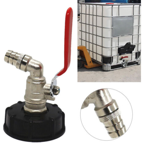Raccord IBC Laiton Chromé S60X6 - Robinet 3/4" GHT - Adaptateur Vidange Cuve 1000L (Eau/Produits Liquides)