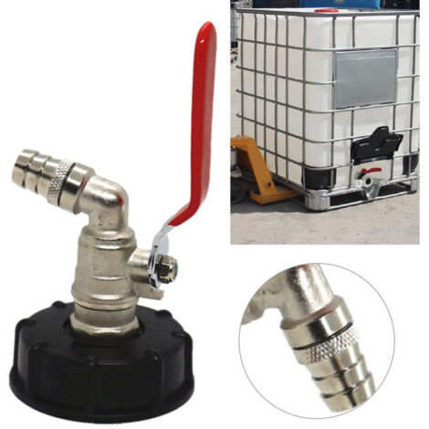 Raccord IBC Laiton Chromé S60X6 - Robinet 3/4" GHT - Adaptateur Vidange Cuve 1000L (Eau/Produits Liquides)