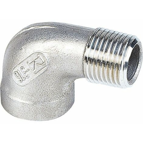 Raccord inox coudé 90° à visser - M 1/4' - F 1/4'