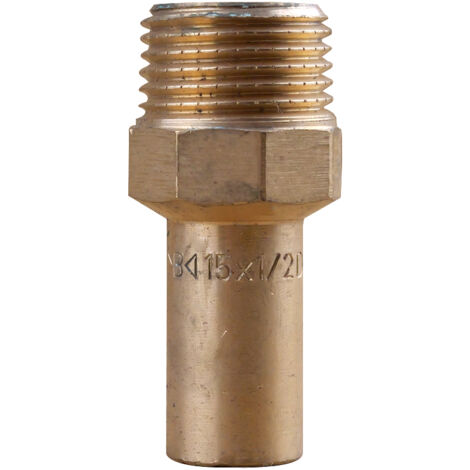 Raccord laiton à sertir et à visser - Manchon Mâle Ø15 - Mâle x1/2"(15/21)