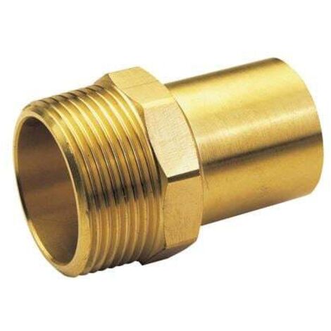 Raccord laiton à sertir et à visser - Manchon Mâle Mâle Ø22x1/2"(15/21)