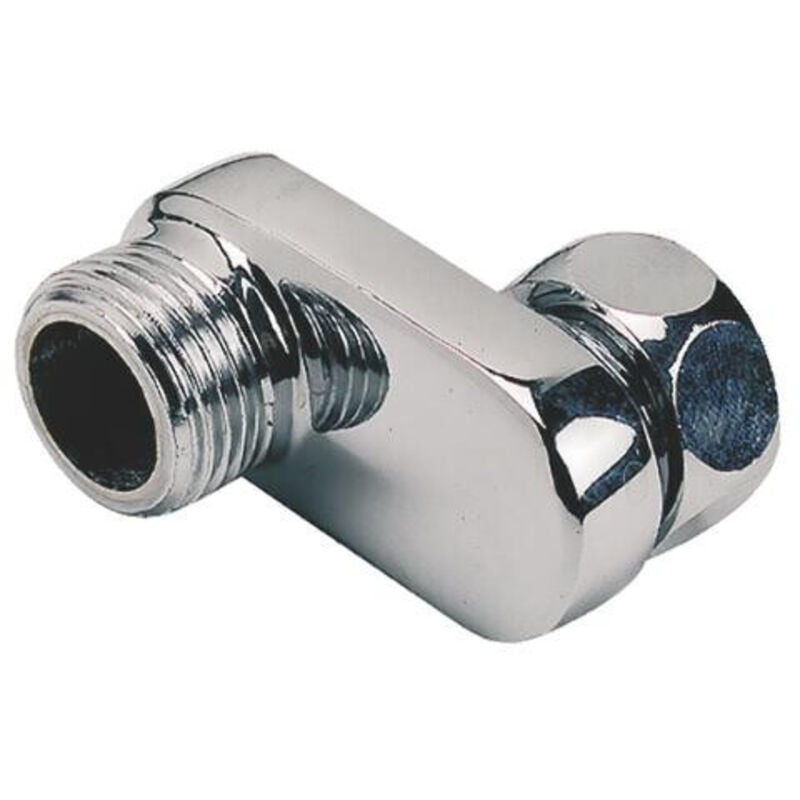Raccord laiton chrome contre coude extra plat excentre 25 - male - ecrou