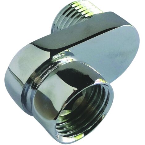 BLANC HABITAT RACCORD LAITON CHROME CONTRE COUDE EXTRA PLAT EXCENTRE 25 - MALE - ECROU