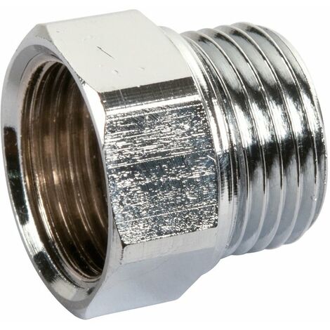 Raccord laiton chromé droit à visser - M 1/2' - F 1/2'