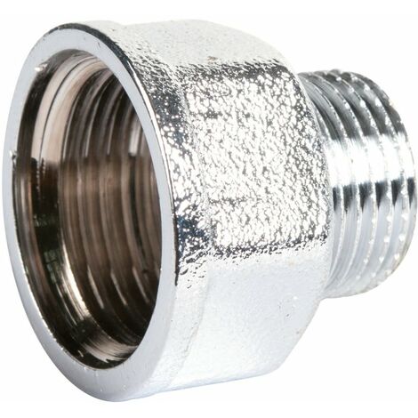 Raccord laiton chromé hexagonal réduit à visser - M 1/2' - F 3/4'