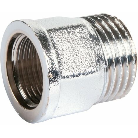 Raccord laiton chromé hexagonal réduit à visser - M 3/4' - F 1/2'