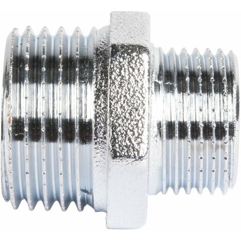 Raccord laiton chromé hexagonal réduit à visser - M 3/8' à visser - M 1/2'