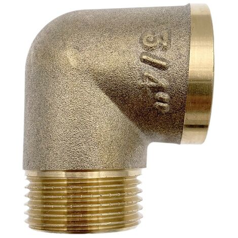 Raccord laiton coudé 90° mâle femelle à visser Ø 3/4" - à l'unité