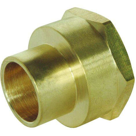 Raccord laiton droit à souder - Femelle 15/21 - Tube cuivre Ø14- Sachet 2 pièces