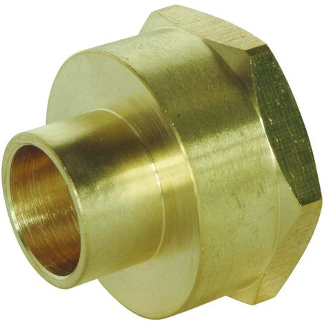Raccord laiton droit à souder - Femelle 20/27 - Tube cuivre Ø14- Sachet 2 pièces