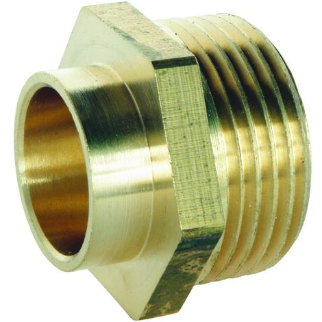 Raccord laiton droit à souder - Mâle 20/27 - Tube cuivre Ø16 - Sachet 2 pièces