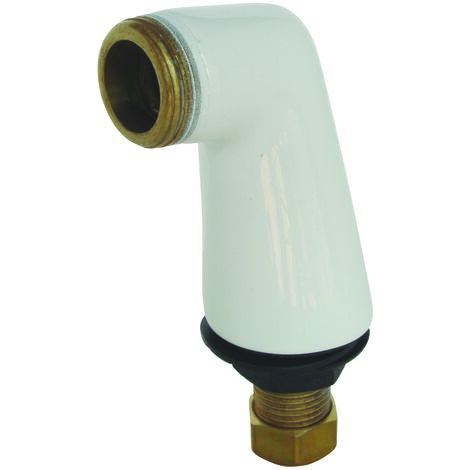 Ayor – Raccord laiton droit blanc – Mâle 15/21 – Mâle 20/27 – Pour robinetterie murale – Compatible baignoire entraxe 150mm