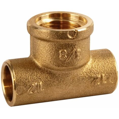 Raccord laiton en T réduit à souder - F 1/2' - diamètre 18 mm