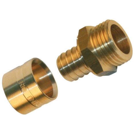 Raccord laiton mâle à glissement pour tube PEX – Diamètre 16mm – Norme ACS – Installation rapide en espaces confinés