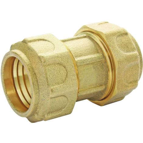 Raccord laiton manchon égal Serrage Extérieur pour tube PE Ø25 mm
