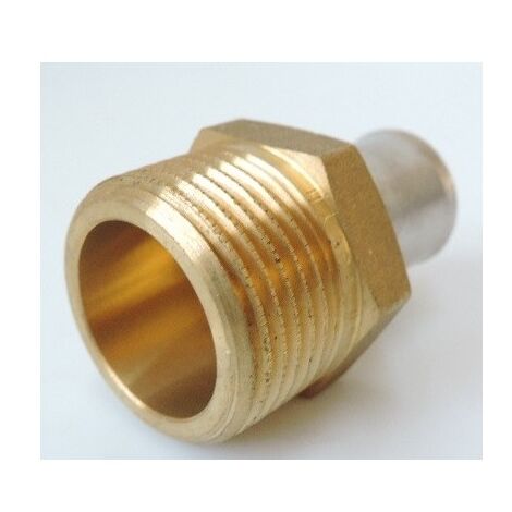 Raccord laiton nickelé multicouche fixe mâle 26x34/20 mm