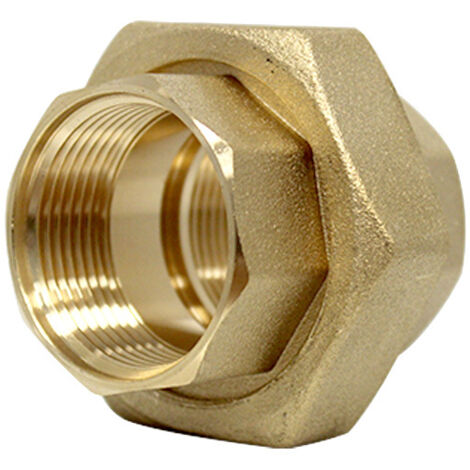 Raccord laiton union droit 3 pièces femelle/femelle Ø1'1/4 (33/42) – Pour transport eau potable – Installation facile et fiable – Sobime