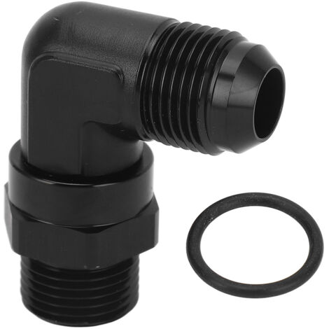 Raccord mâle 10AN à 10ORB en alliage d'aluminium, anodisation noire à 90 degrés pour conduites de carburant, pompes, filtres