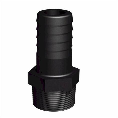 Raccord mâle cannelé droit Ø32mm – Polypropylène chargé fibre de verre – Filetage plomberie 1-1/4' pour cuve récupération eau – CPP - MALE 1-1
