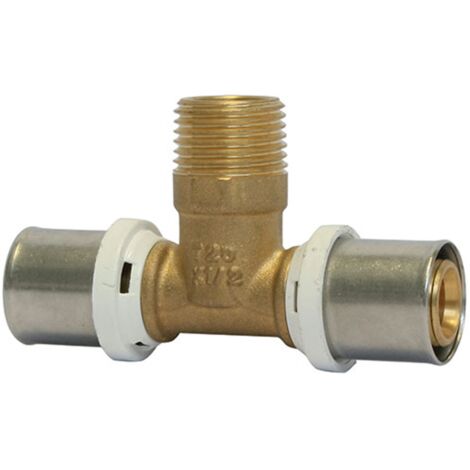 Raccord mâle en té multicouche à sertir 26/34 - Ø32-1” - 30341-32-26 - Fixoconnect - Ayor