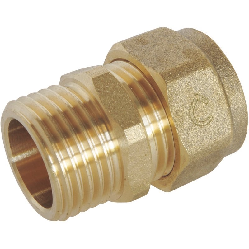 Raccord droit à visser pour tube per Ø16 - Male 15/21 par lot de 5