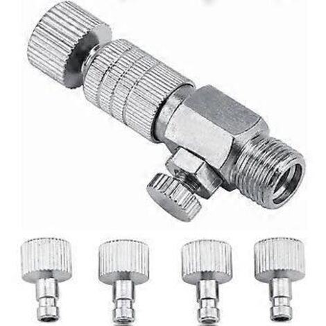 Raccord métallique de déconnexion pour aérographe, 4 raccords mâle-femelle 1/8" pour le raccordement d'un compresseur d'air d'aérographe