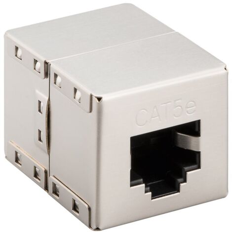 Raccord Modulaire RJ45, CAT 5e, boîtier métallique, 2x Fiche RJ45 (8P8C).