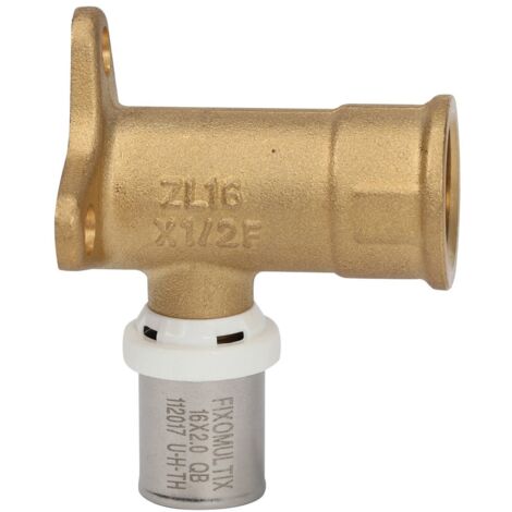 Raccord Multicouche à sertir Coude Femelle base fixation Ø20x2,0 - 1/2" (15/21)