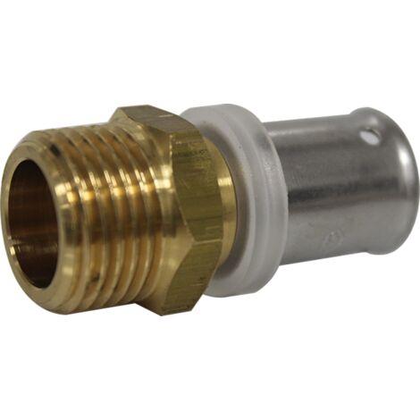 Raccord multicouche à sertir droit mâle (15/21) 1/2" - Ø16x2,0 - MULTIPEX