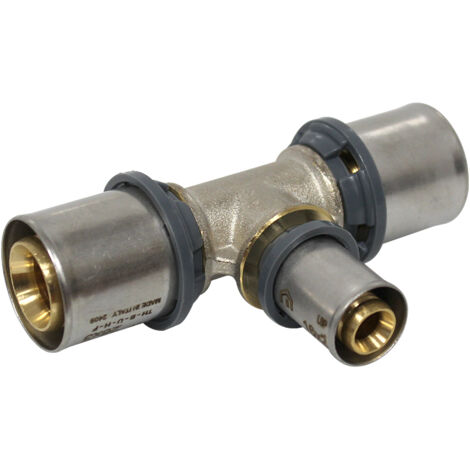 Raccord multicouche à sertir TH - Té inégal Ø26x3,0 - Ø16x2,0 - Ø26x3,0 - Arcanaute