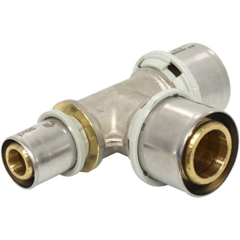 Raccord multicouche à sertir TH - Té inégal Ø32x3,0 - Ø32x3,0 - Ø20x2,0 - Arcanaute