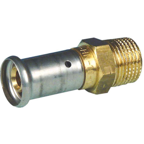 Raccord multicouche laiton à sertir Mâle 3/4" (20/27) TH ou BE - Ø16x2,0 - Henco