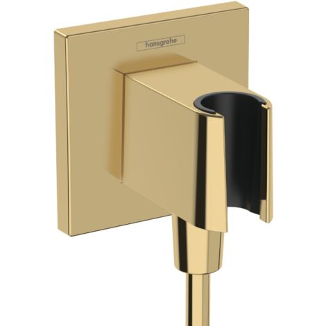 Raccord mural pour douche G 1/2' – Support fixe en plastique – Clapet anti-retour inclus – Compatible douchettes hansgrohe