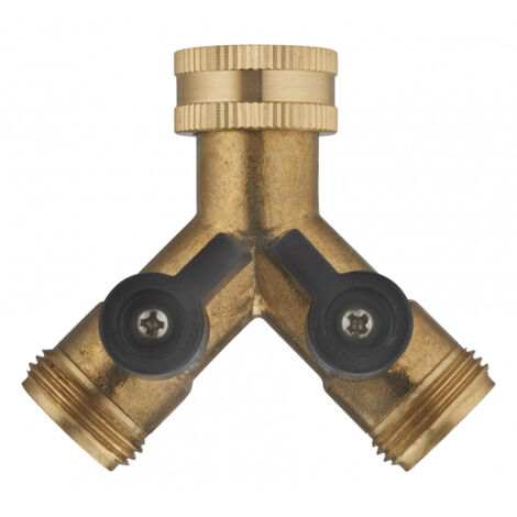 Raccord Nez de Robinet d'Arrosage Automatique en Laiton Double Sortie en Y AROZ