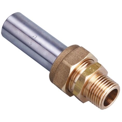 Raccord NF 3 pièces à visser mâle 1/2" (15/21) - à souder tube acier Ø21,3 - DN15 - 5 bar - Gurtner