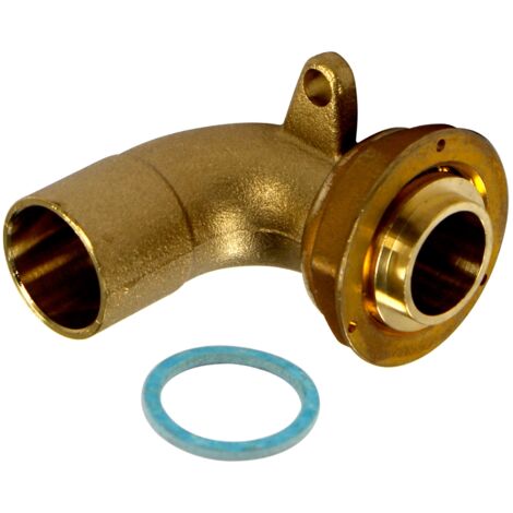 Raccord NF coudé 90° JPC + fixation écrou 6/20 à braser sur tube cuivre Ø28 - Gurtner