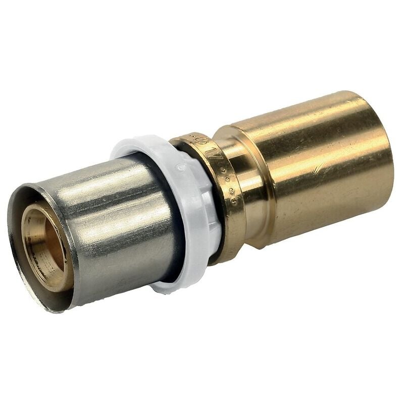 Raccord passerelle à sertir multicouche diamètre 16 vers tube cuivre CU15 profil v Thermacome