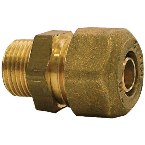 Comap – Raccord PER droit à compression – Mamelon mâle 1/2' – Diamètre 12 mm – Laiton CW617N pour installations sanitaires