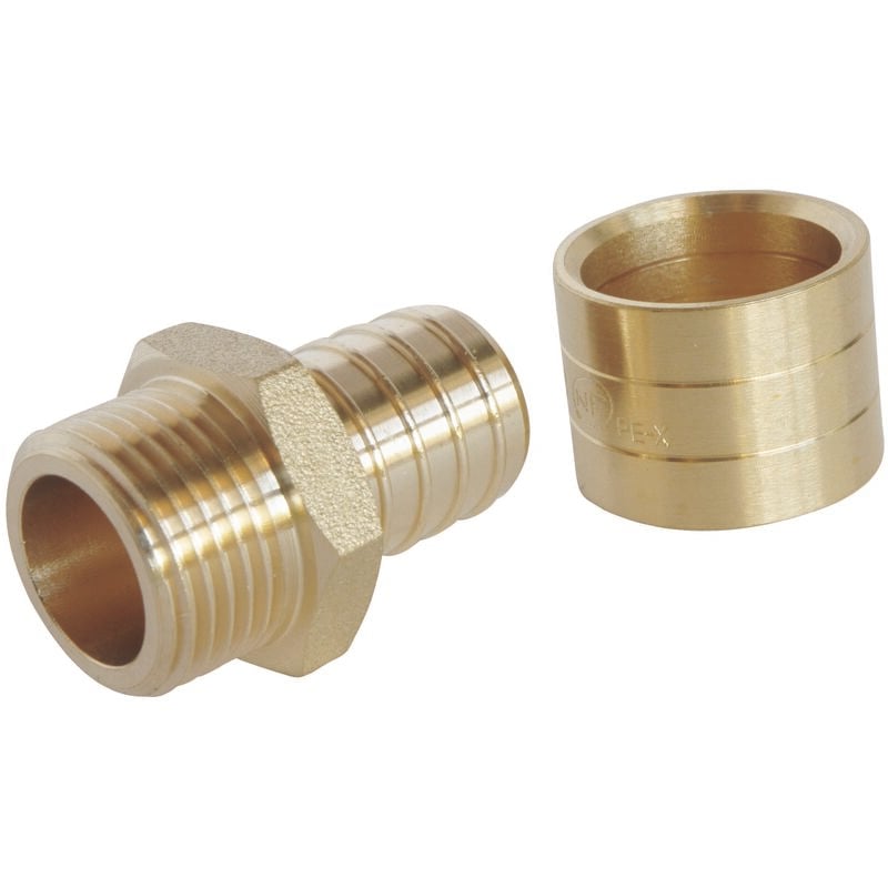 Raccord droit à glissement pour tube per Ø16 - Mâle 12/17 par lot de 10